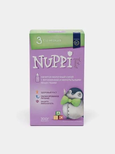 Смесь молочная Nuppi F 3, с 12 месяцев, 300 г