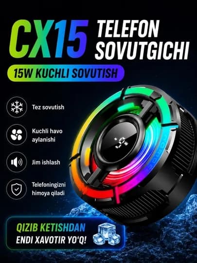 MEMO CX07/CX15, кулер для телефона, охладитель смартфона Android и iPhone — DLVR-COOLER-СИНИЙ