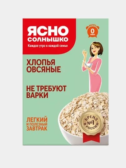 Хлопья овсяные Ясно солнышко, 400 г