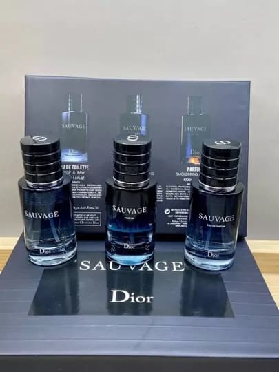 Мужской парфюмированный набор Sauvage Dior, 3 * 30 мл — PARUZZ-SAUVAGE30-ЧЕРН