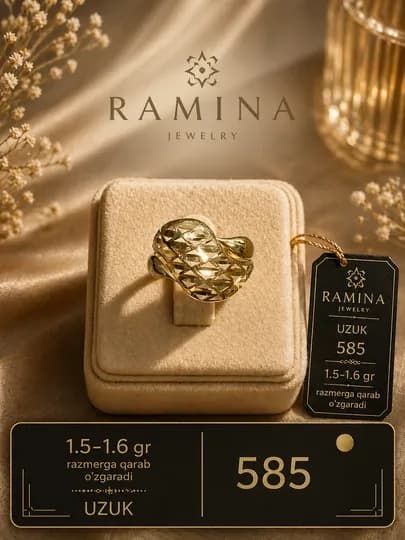 Золотое кольцо для женщин, золото 585 пробы, отличный сюрприз для родных — RAMINA7-RAMINASET8UZUKLAR-БАГРОВ-18.5