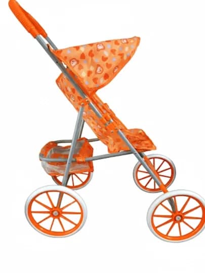 Коляска для кукол, складная, для девочек, металлическая — TOYS15-KOLYAKAKOTTA-ОРАНЖ
