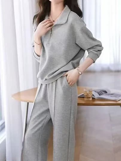 Женский костюм с молнией — ATELIER-DVOYFLI-СЕРЫЙ-XXL