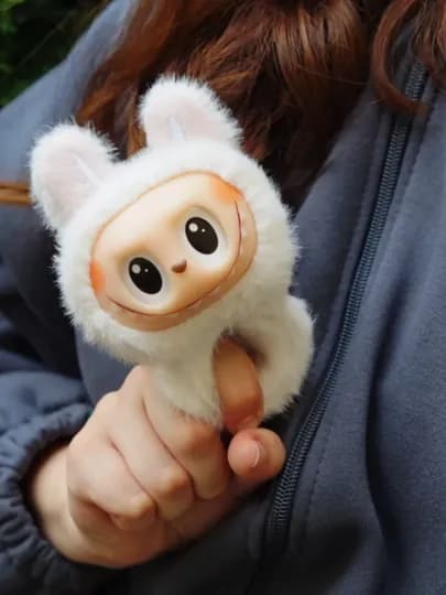Лабубу мягкая игрушка браслет монстр — FANTOY-LABUBRA-БЕЛЫЙ