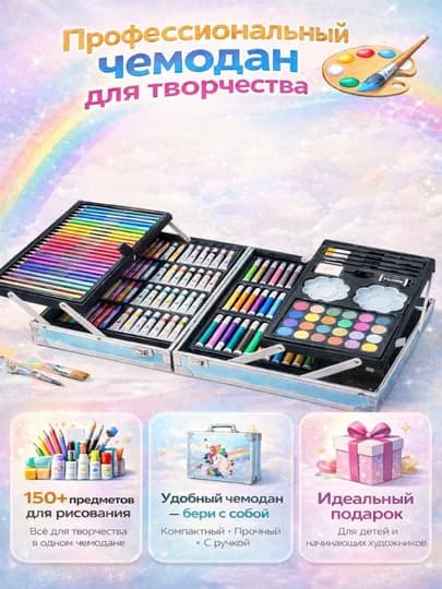 Детский набор для рисования, творческий набор, набор для художников — BABY001-RASKRASKA-БЕЛЫЙ