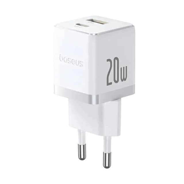 Адаптер Baseus P10111608213-00 Palm Fast Charger C+U 20W EU Moon White