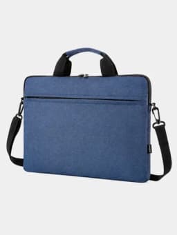 Стильная сумка для ноутбука и документов с плечевым ремнём — BUNNY-LAPTOPBAG1-СИНИЙ-14