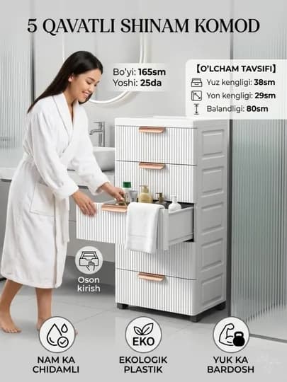 Комод для хранения одежды и белья — APELSOP-KATKOMOD-ТЕМНЗЕЛ