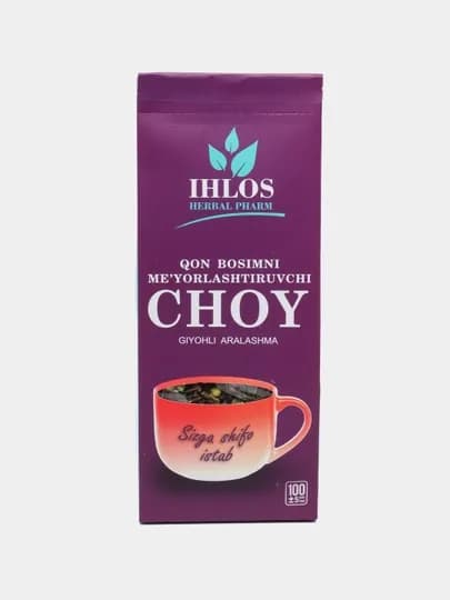 Чай листовой зеленый, Травяной микс для нормализации давления Ihlos, 100 г