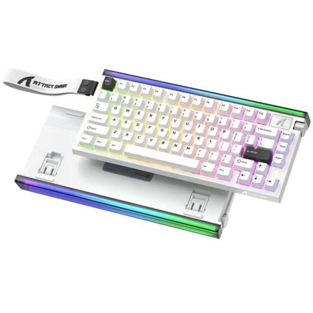 ATTACK SHARK R85 HE RU, Starlight White , Purple Mandrel Switch, Hot-Swap