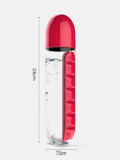 Бутылка для воды с таблетницей, 600 мл, контейнер для таблеток