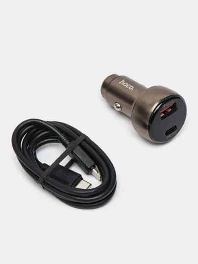 Автомобильное зарядное устройство, Hoco Z50, Leader 48W, с двумя портами, PD30W+QC3.0 — SPPHONE-HOCOZ50-СЕРЫЙ-PRHZ50
