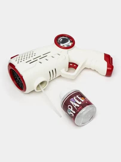 Пистолет генератор мыльных пузырей, детский, на батарейках — TOYMAG-PISTPUZ-КРАСН