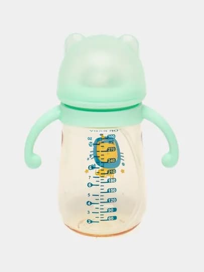 Детская бутылочка для кормления, с ручками и соской, антиколиковая Zi Store — ZISTORE-0055-САЛАТ
