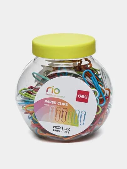Скрепки, 200 шт, Deli E0053 — ДЕЛИ-P109962-БРОНЗ