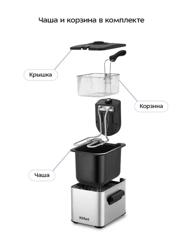 Фритюрница электрическая КТ-6537 - 2000 Вт