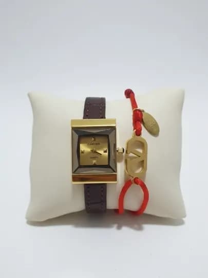 Женские винтажные наручные часы и браслет в подарок — GIFTS24-VINTAGE-РЫЖИЙ
