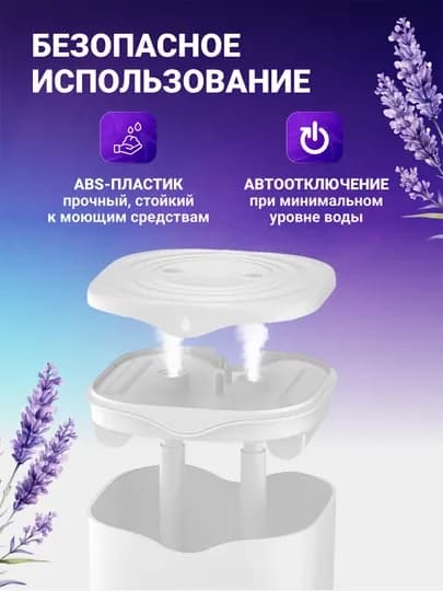 Увлажнитель воздуха для дома, офиса, ультразвуковой, аромадиффузор с подсветкой, 2 л