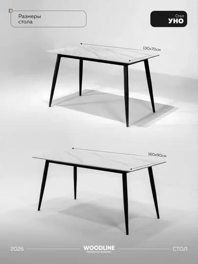 Кухонный стол из керамогранита Уно , от Woodline — WLP-УНО-160x80