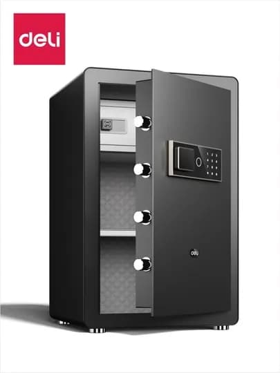 Сейф ET572 Deli электронный ключ + цифровой ключ, черный, 29 кг, 600*380*360