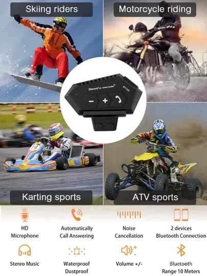 Bluetooth гарнитура мотоциклетная, Bluetooth шлемный гарнитура — MOTOWOP-SKU01-АЛЫЙ