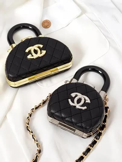 Мини косметическое зеркало-сумочка, кросс-боди, с цепочкой, в стиле CHANEL