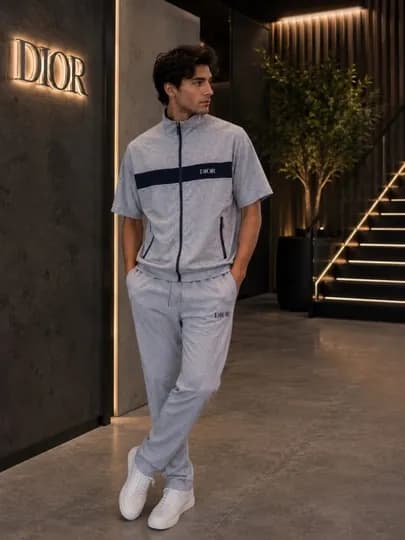 Современный мужской комплект-двойка для весны и лета — FRESHWR-DIOR01-СЕРЕБРН-XL
