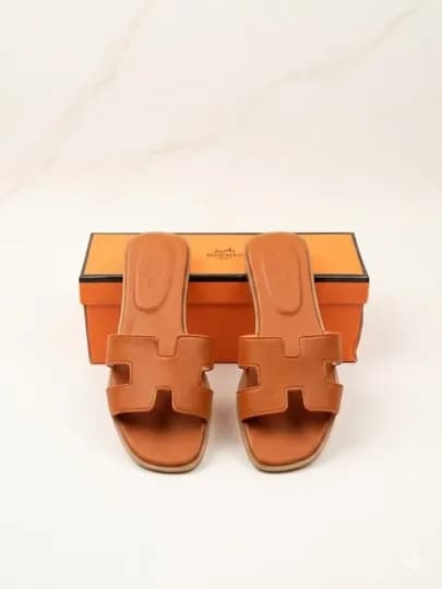 Женские тапочки He`rmes, женская обувь, Размер в размер — 2506-HERMES11-ПЕСОЧ-37