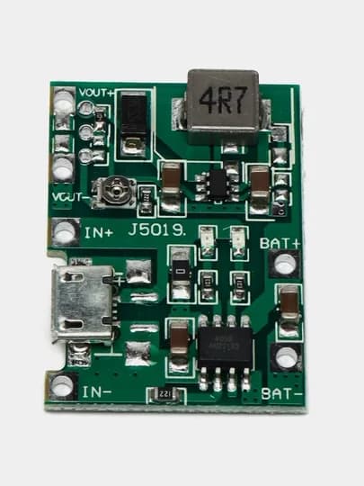 J5019 Модуль заряда Li-Ion АКБ c повышающим DC/DC преобразователем Type-C / Micro USB