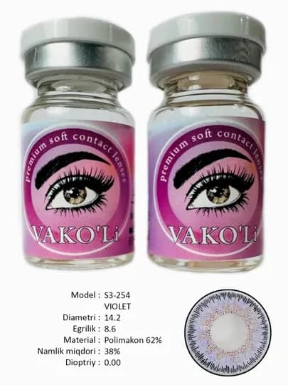VAKO'Li, Цветные контактные линзы для глаз, 12 месяцев, без диоптрий, для красоты — ЛИНЗЫ-Ж-ФИОЛЕТ