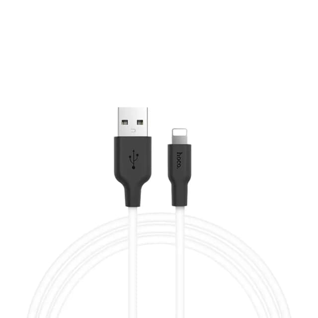 USB кабель Hoco x21 Lightning черно белый