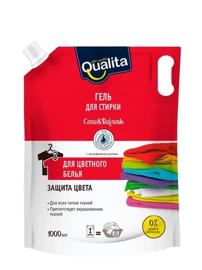 Гель концентрат для стирки цветного белья QUALITA, 1 л