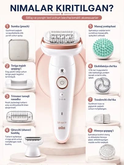 Эпилятор Braun Silk-épil 9 SkinSpa 9-080 — AVURA-9080