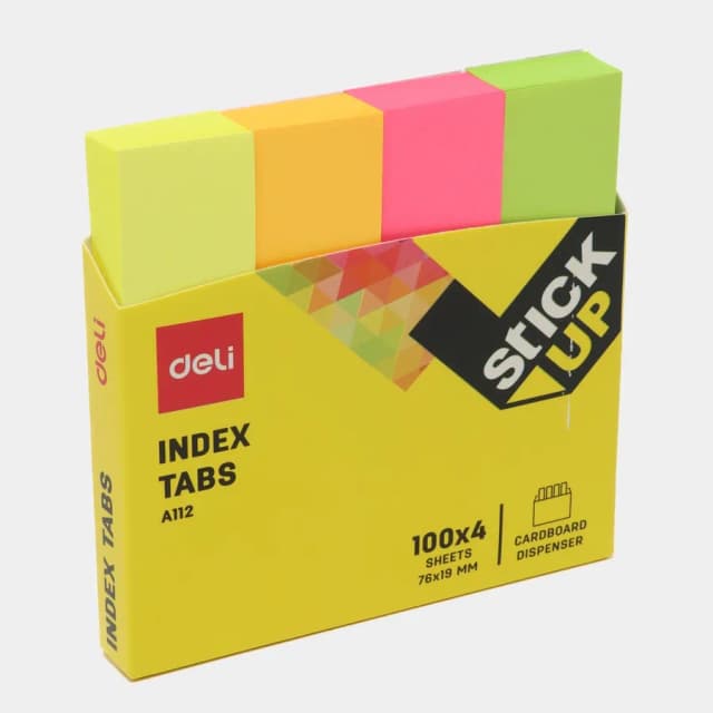 Yopishqoq eslatma stiker Deli Index tabs A 112