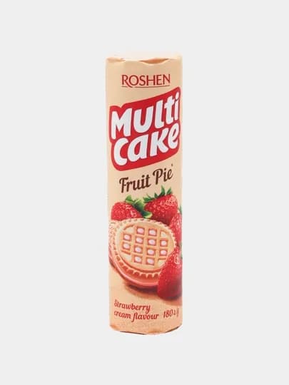 Печенье Multicake, со вкусом клубника-крем, 180 г