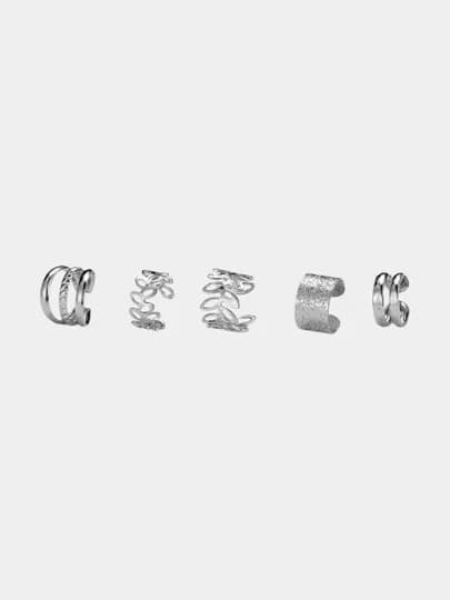 Серьги каффы, набор — ELST0RE-5421403-СЕРЕБРН