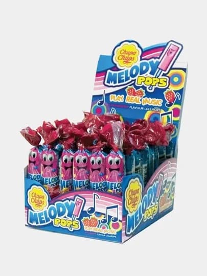 Леденцовая карамель Chupa Chups Мелоди попс Клубника 48шт по 15гр