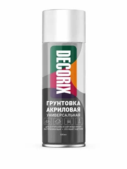Decorix акриловый грунт аэрозольный универсальный 520 мл — EASTCO-DECORPRI520GR-БЕЛЫЙ
