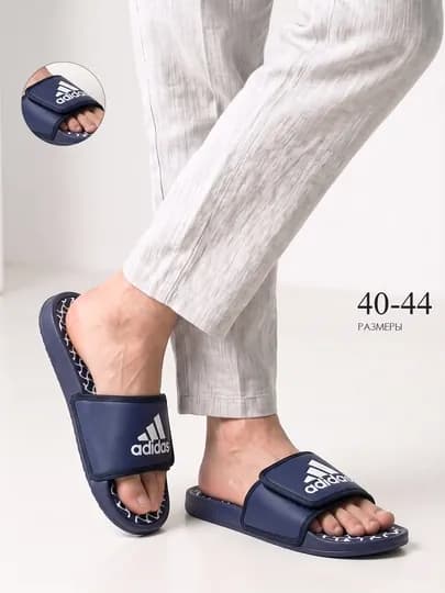 Мужские летние тапочки – удобные и стильные — SHZSHOE-ADIDASA-ИНДИГО-44