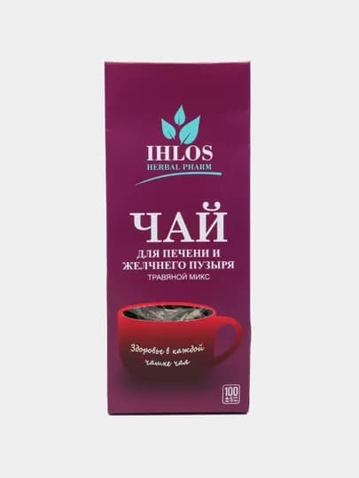 Чай листовой зелёный (Травяной микс) для печени и желчного пузыря Ihlos, 100 г