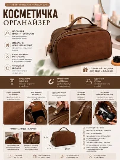 Косметичка-органайзер дорожная