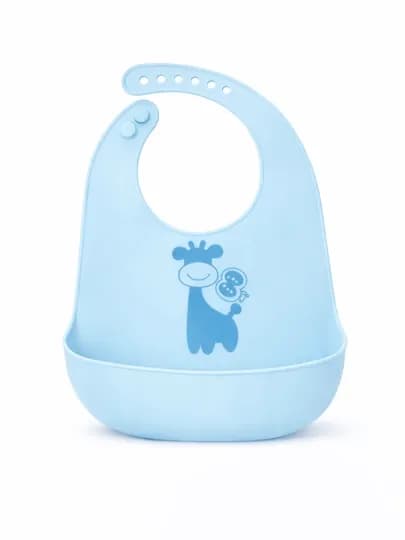 Мягкий силиконовый нагрудник с кармашком — RBABY-RBABY14-ГОЛУБ