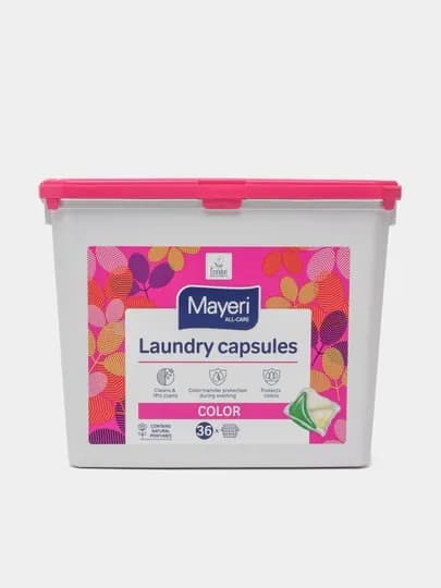 Капсулы для стирки Mayeri All-Care, для цветного белья, 20 гр* 36 шт