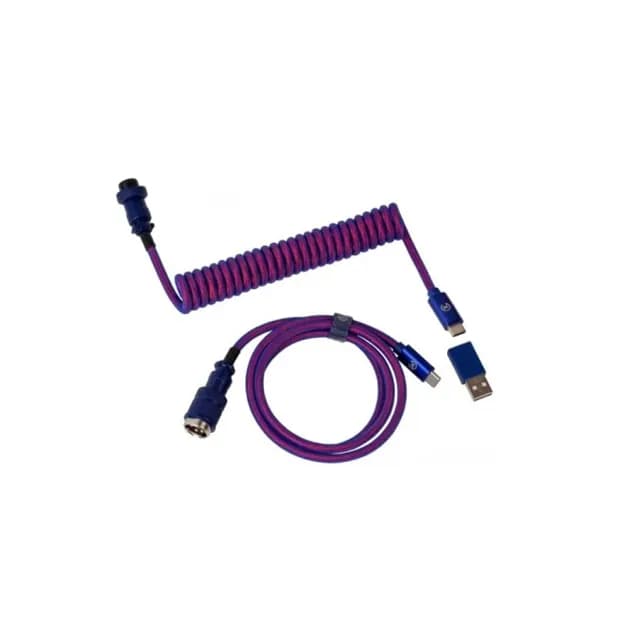 Cabel Type-A/Type-C Keychron Premium Coiled Aviator Cable-Angled