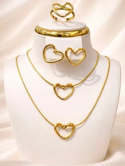 VAN CLEEF Набор бижутерий, кольцо, серьги, цепочка, браслет — CARTEIR-VANCLE1-БЕЖЕВ-van1521