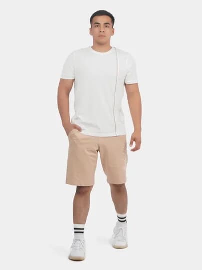 Спортивный мужской костюм Bumbacel, шорты, футболка — BBLSHOP-ФУТШОРТ-БЕЛЫЙ-XXL