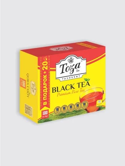 Чай чёрный "Toza", 100 пакетиков + 20 в подарок