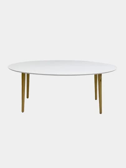 Стол журнальный AIKO Oval, столик для дома и офиса, кофейный столик, 120 x 60 x 45 см — AIKOWDS-OVALL-БЕЛЫЙ