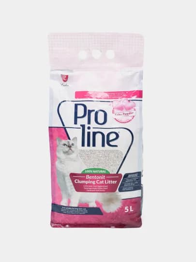 Комкающийся бенонитовый наполнитель Proline, с ароматом детской присыпки, 4.25 кг — LIDPET-НАПОЛН1