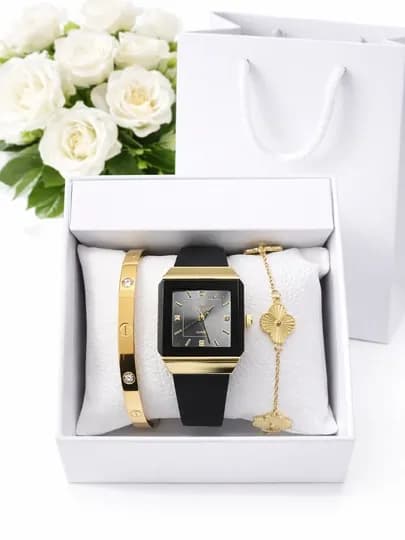Женские часы, браслет Van Cleef, браслет Cartier в подарочной упаковке